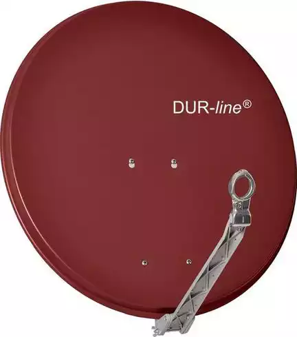80cm Satellitenschüssel - DUR-line Select 75/80 R Ø: 80 cm ziegelrot (RAL 8012) Spiegel Feedarm und Rückenteil aus ALU 3 x Test "Sehr gut"