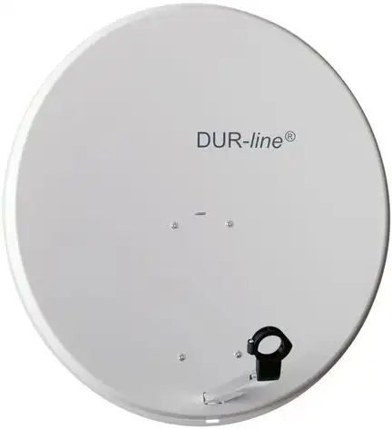 80cm Satellitenschüssel - DUR-line MDA 80 H Ø: 80 cm hellgrau (RAL 7035) Aluminium Satellitenschüssel mit LNB Feedhalterung - Sat Antenne Spiegel Anlage Digital Camping Astra 19.2° DVB-S/S2 Full HD 4K 3D