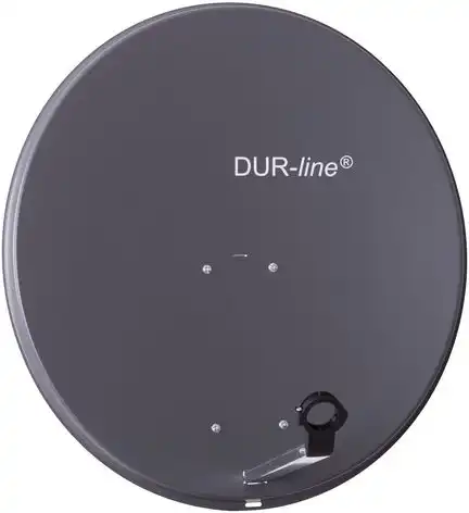 80cm Satellitenschüssel - DUR-line MDA 80 A Ø: 80 cm anthrazit (RAL 7012) Aluminium Satellitenschüssel mit LNB Feedhalterung - Sat Antenne Spiegel Anlage Digital Camping Astra 19.2° DVB-S/S2 Full HD 4K 3D