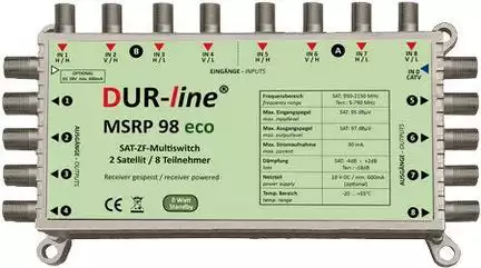 11111Multischalter 9/8 - DUR-line MSRP 98 eco 2 Satelliten für 8 Teilnehmer 