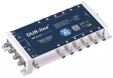 11111Multischalter 5/12 - DUR-line Blue eco Stromspar für 12 Teilnehmer kein Netzteil notwendig - 0 Watt Standby Multiswitch [Digital HDTV FullHD 4K UHD]