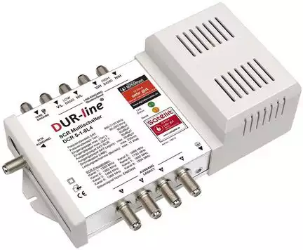 11111DUR-line DCR 5-1-8-L4 Unicable Einkabel Multischalter für 12 Teilnehmer (1 x 8 + 4) Basisgerät
