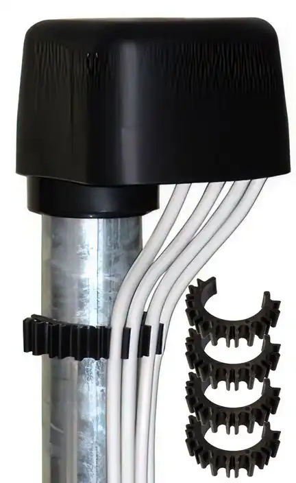 Mastkappe für Antennenmasten XmediaSat MKTOP4K TOP-Kabeldurchführung für 48/50 mm und 60 mm Masten inkl. 4 Kabelclips