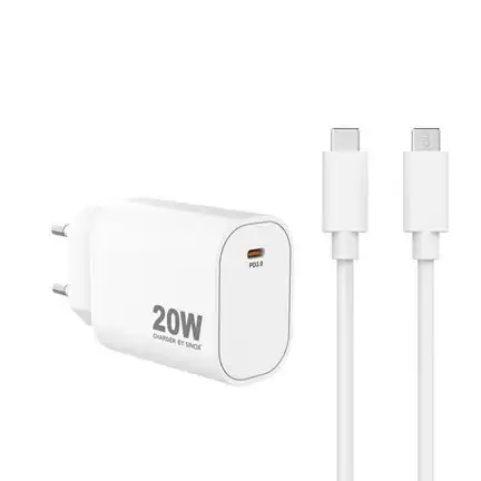 11111sinox Pro SXP 6920  USB-C Schnellladegerät mit USB-C Kabel 20 Watt USB-C Anschluss und Kabel 2.00m weiß