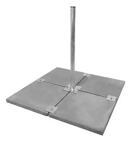 11111xm-line 21020 4 Platten Flachdachständer für Sat-Schüssel Masthöhe:  85 cm Ø: 48 mm für 4 Betonplatten (anpassbar) feuerverzinkt Sat-Standfuß Balkonständer rostfrei