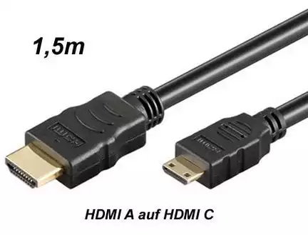 11111Wentronic 31931  HDMI Kabel HiSpeed HDMI A auf HDMI C 1.5 m schwarz 