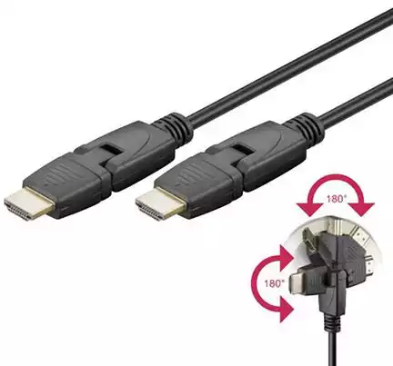 11111Wentronic 31913  High Speed HDMI Kabel 1 m HDMI® Stecker> HDMI® Stecker; drehbar