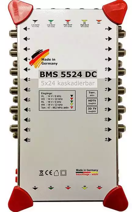 11111Multischalter 5/24 - Bauckhage BMS5524DC Kaskade für 24 Teilnehmer 