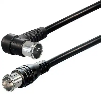 2.5 m Sat-Anschlusskabel Quick F-Stecker - Quick F-Winkelstecker mit F-Quicksteckern ein Winkelstecker Länge: 2.5 m schwarz