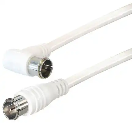 1.5 m Sat-Anschlusskabel Quick F-Stecker - Quick F-Winkelstecker mit F-Quicksteckern ein Winkelstecker Länge: 1.5 m weiß