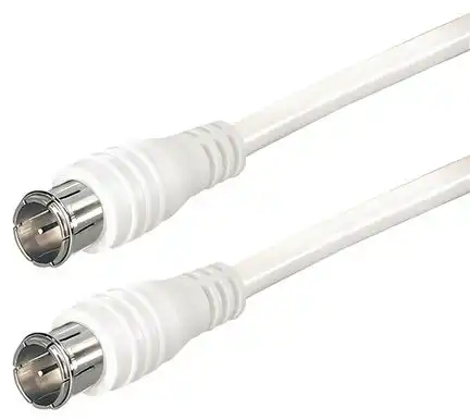 2.5 m Sat-Anschlusskabel F-Stecker - F-Stecker mit F-Quicksteckern weiß