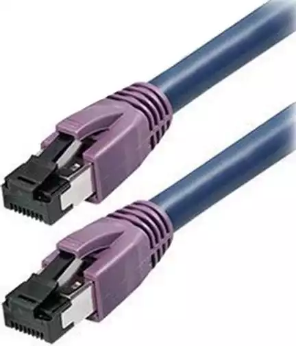 1m CAT 8.1 Netzwerkkabel Patchkabel Transmedia TI28-1L 25/40GBase-T Länge: 1 m S/FTP PIMPF PATCH Kabel Farbe: dunkel blau Höchste Übertragungsarten bis 40000 MBits 20000 Mhz [Neuste Technik, ersetzt CAT5 CAT6 CAT7 CAT8]