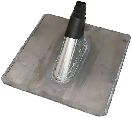 XmediaSat Bleipfanne 100003  Dachpfanne Bleiziegel - 41x41cm inkl. Gummimanschette silber hochwertige Ausführung