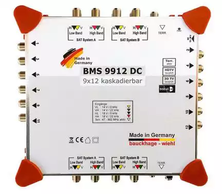 11111Multischalter 9/12 - Bauckhage BMS 9912 DC 2 Satelliten für 12 Teilnehmer