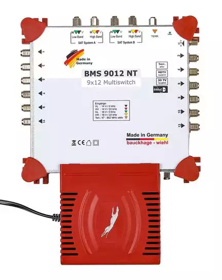 11111Multischalter 9/12 - Bauckhage BMS 9012 NT 2 Satelliten für 12 Teilnehmer