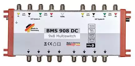 Multischalter 9/8 - Bauckhage BMS908DC 2 Satelliten für 8 Teilnehmer 