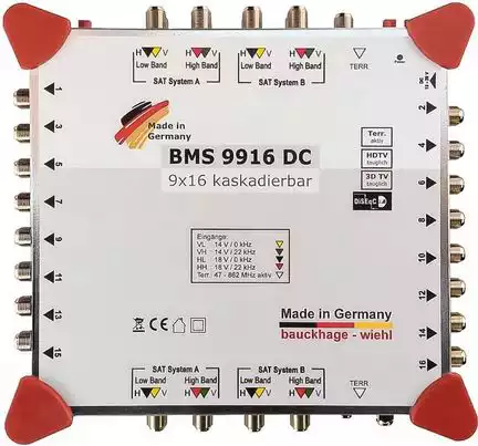 Multischalter 9/16 - Bauckhage BMS 9916 DC 2 Satelliten für 16 Teilnehmer