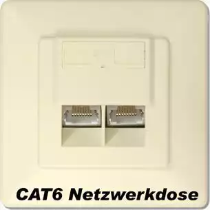11111XmediaSat CAT6UP-E Cat6 Netzwerkdose für Unterputzmontage beige 