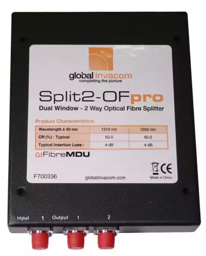 11111Global Invacom Fibre SP2-OFpro Optischer Verteiler 2-Wege 