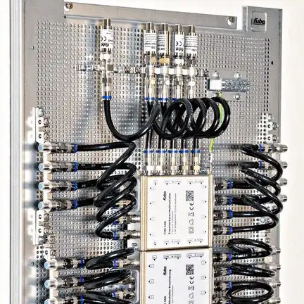 Fuba FMP 524 SL Multischalter-Panel 5/24 mit Gehäuse vormontiertes Multischalter-Paneel für den Empfang der Signale eines Satelliten mit 24 Teilnehmeranschlüssen mit Gehäuse LMG 4060