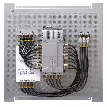 11111Multischalterpanel 5/16 - XmediaSat MP-FMQ516 für 16 Teilnehmer vormontiert mit Potentialausgleich und Überspannungsschutz