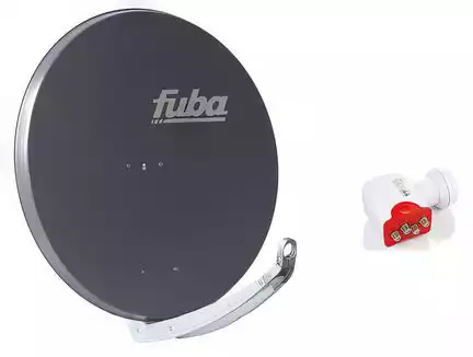 111114 Teilnehmer Sat-Anlage - Fuba Bundle F8540QSA Schüsselgröße: 85 cm 4 Anschlüsse anthrazit DAA850 Sat-Antenne + Quad LNB 4K / 3D / HDTV ready