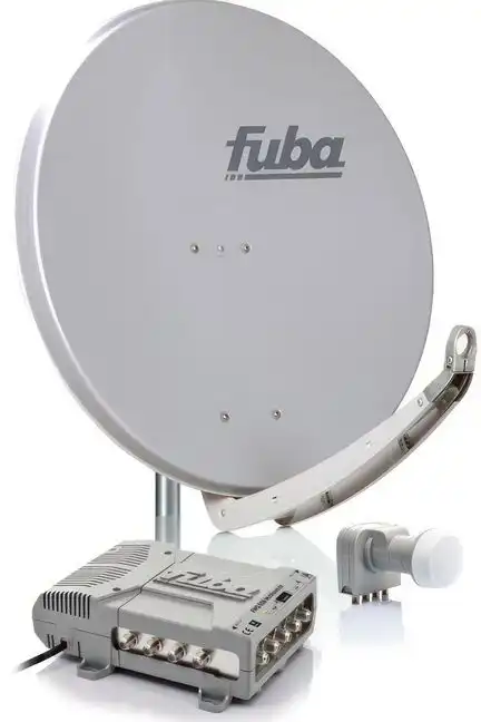 111118 Teilnehmer Sat-Anlage - Fuba Profi85 HD08G Schüsselgröße: 85 cm 8 Anschlüsse hellgrau 4K / 3D / HDTV ready
