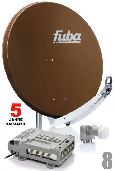 111118 Teilnehmer Sat-Anlage - Fuba Profi85 HD08B Schüsselgröße: 85 cm 8 Anschlüsse braun 4K / 3D / HDTV ready