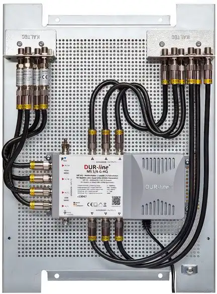 Multischalterpanel 5/6 - XmediaSat MP-DMS5634 für 6 Teilnehmer vormontiert mit Potentialausgleich und Überspannungsschutz