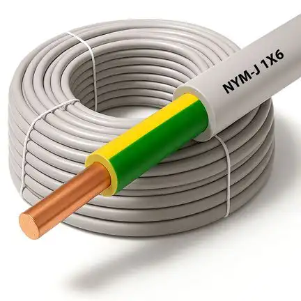100 Meter - 1x6mm² Potentialausgleich Erdungskabel - XmediaSat NYM-J 1 x 6 mm² grau