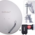 DUR-line 2 Teilnehmer Set 90 cm - Qualitäts-Sat-Komplettanlage 12313 