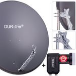 DUR-line 2 Teilnehmer Set 90 cm - Qualitäts-Sat-Komplettanlage 12314 