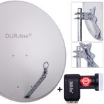 DUR-line 4 Teilnehmer Set 90 cm - Qualitäts-Sat-Komplettanlage 12319 