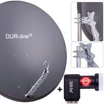 DUR-line 4 Teilnehmer Set 90 cm - Qualitäts-Sat-Komplettanlage 12320 