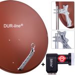 DUR-line 4 Teilnehmer Set 90 cm - Qualitäts-Sat-Komplettanlage 12321 