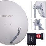 DUR-line 8 Teilnehmer Set 90 cm - Qualitäts-Sat-Komplettanlage 12322 