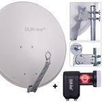 DUR-line 2 Teilnehmer Set 80 cm - Qualitäts-Sat-Komplettanlage 12355 