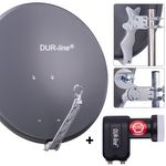 DUR-line 2 Teilnehmer Set 80 cm - Qualitäts-Sat-Komplettanlage 12356 