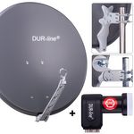 DUR-line 4 Teilnehmer Set 80 cm - Qualitäts-Sat-Komplettanlage 12361 