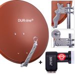 DUR-line 4 Teilnehmer Set 80 cm - Qualitäts-Sat-Komplettanlage 12362 
