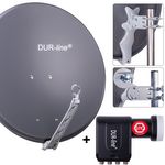 DUR-line 8 Teilnehmer Set 80 cm - Qualitäts-Sat-Komplettanlage 12366 
