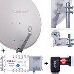 DUR-line 12 Teilnehmer Set 80 cm - Qualitäts-Sat-Komplettanlage 12385 
