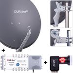 DUR-line 12 Teilnehmer Set 80 cm - Qualitäts-Sat-Komplettanlage 12386 