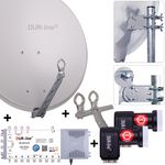 DUR-line 8 Teilnehmer Set 80 cm - Qualitäts-Sat-Komplettanlage 12395 