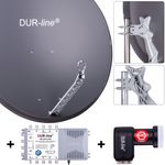 DUR-line 8 Teilnehmer Set 90 cm - Qualitäts-Sat-Komplettanlage 12434 