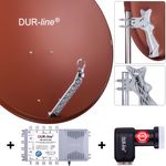 DUR-line 8 Teilnehmer Set 90 cm - Qualitäts-Sat-Komplettanlage 12435 