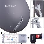 DUR-line 12 Teilnehmer Set 90 cm - Qualitäts-Sat-Komplettanlage 12437 