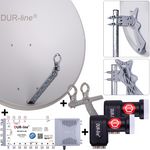 DUR-line 8 Teilnehmer Set 90 cm - Qualitäts-Sat-Komplettanlage 12439 