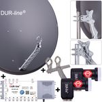 DUR-line 8 Teilnehmer Set 90 cm - Qualitäts-Sat-Komplettanlage 12440 