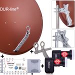 DUR-line 8 Teilnehmer Set 90 cm - Qualitäts-Sat-Komplettanlage 12441 